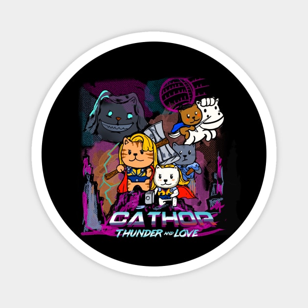 Cat god of thunder love Magnet by Deduder.store